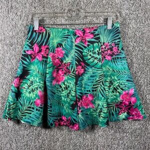 I'm‎ In Love With Derek Tropical Skater Mini Skirt Vibrant Floral Womens Large